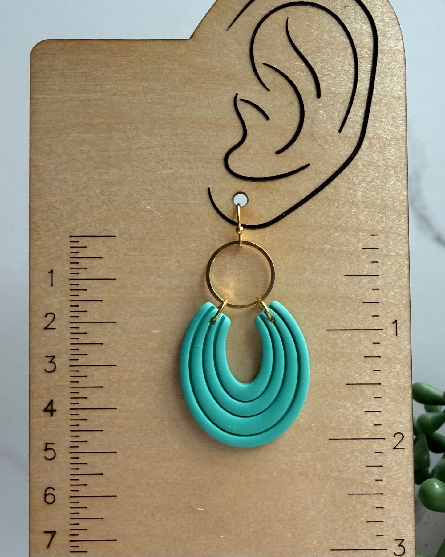 Scallop Dangle Earrings (turquoise)