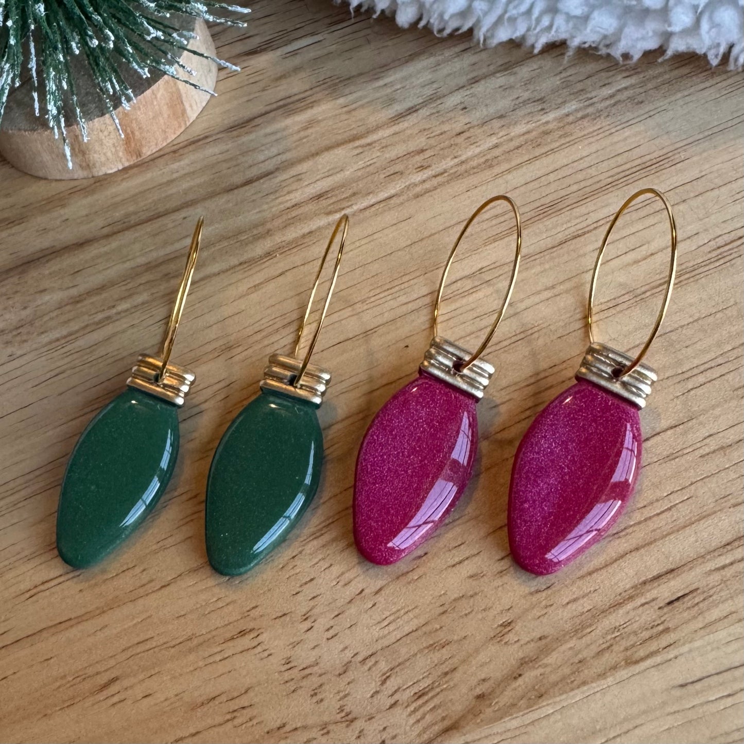 Christmas Bulb Hoops (green)