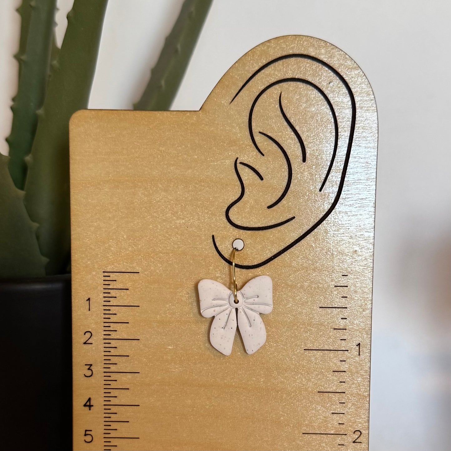 Bow Fishhook Earrings (white)