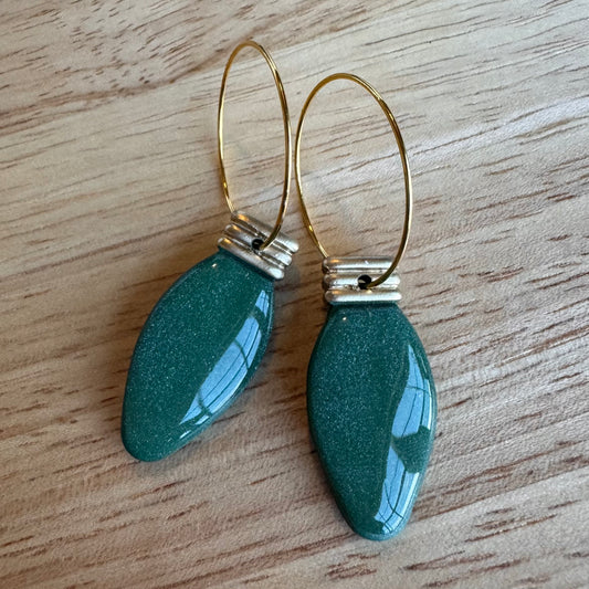 Christmas Bulb Hoops (green)