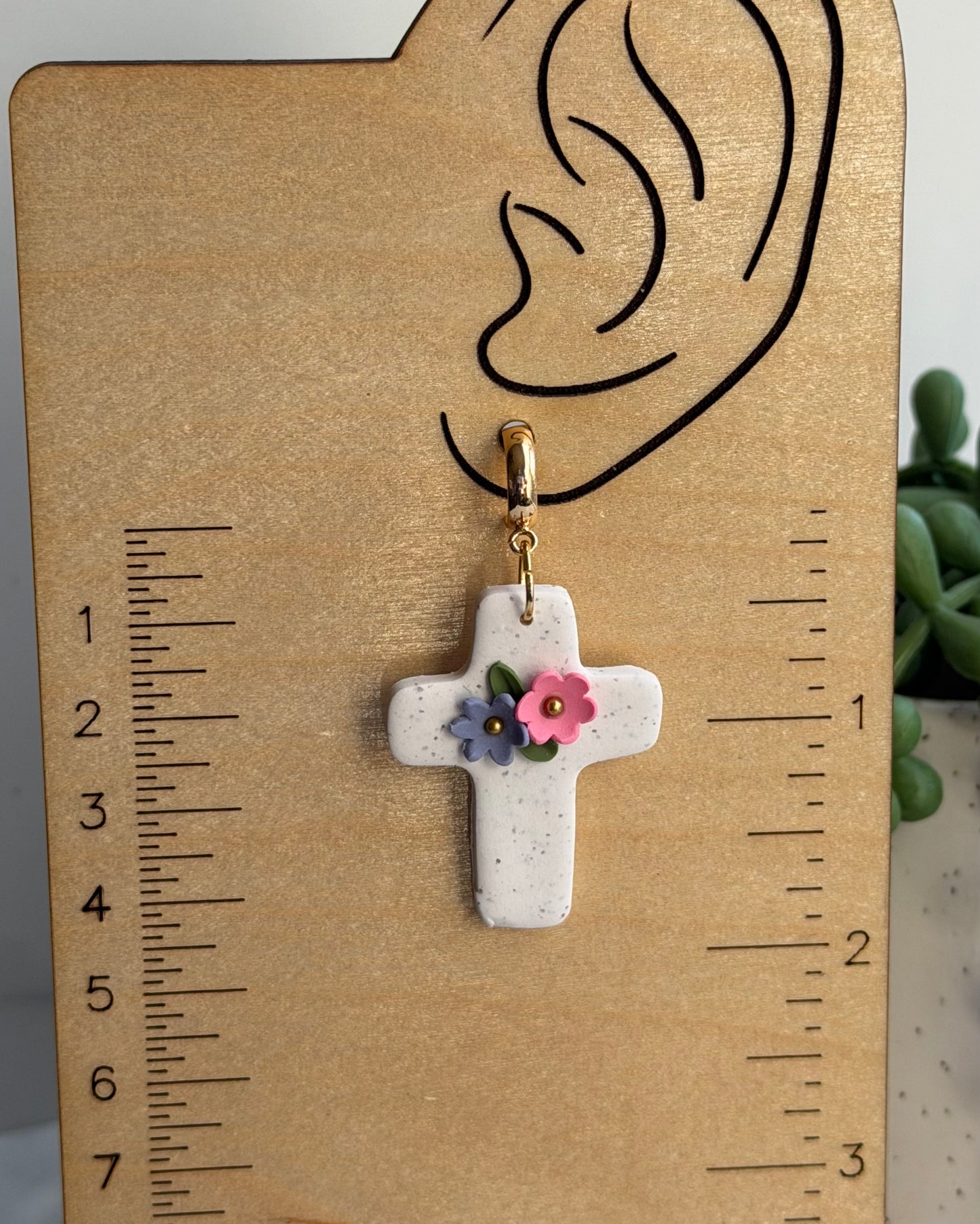 Spring Bloom Cross Earrings