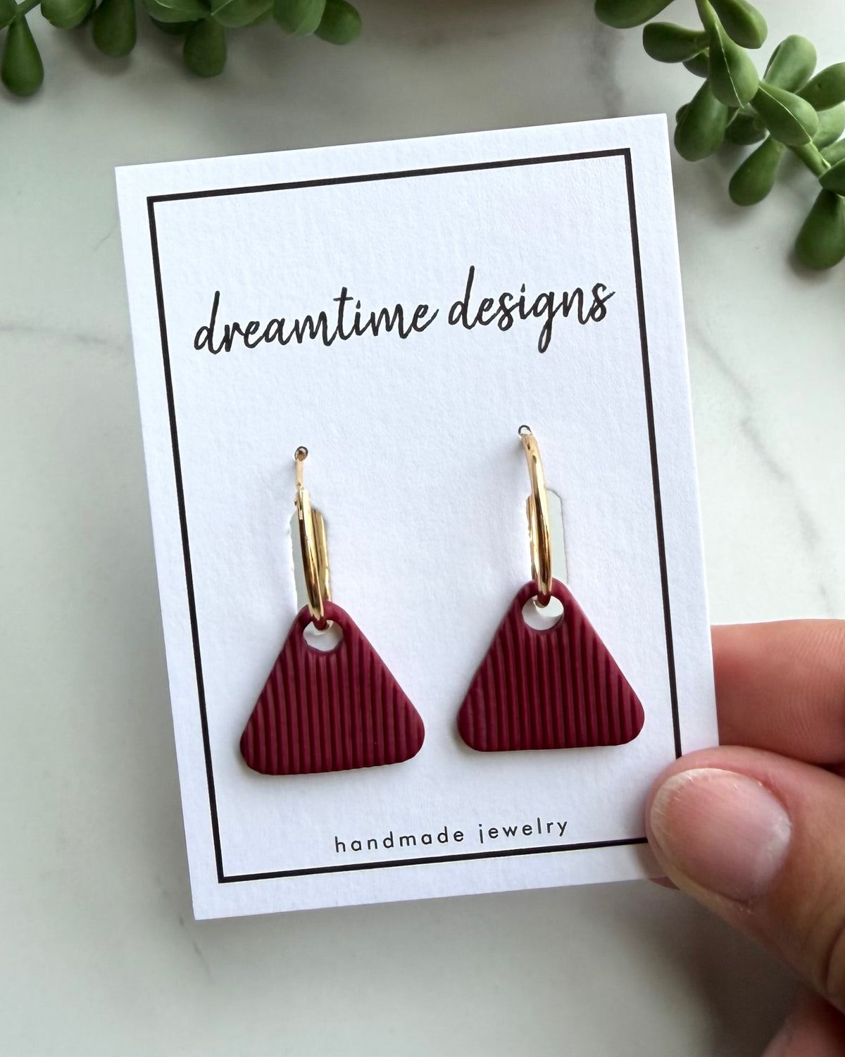 Harvest Charm Hoops (cranberry)