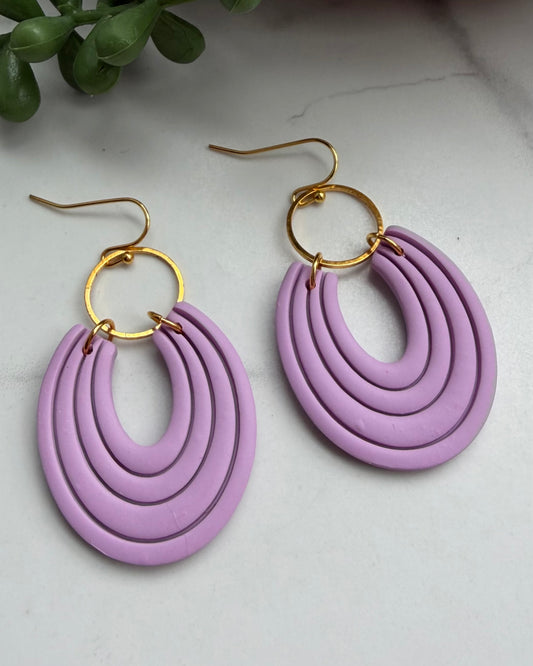 Scallop Dangle Earrings (purple)