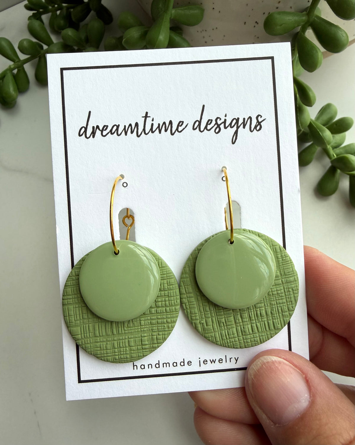 Layered Circle Hoops (sage)