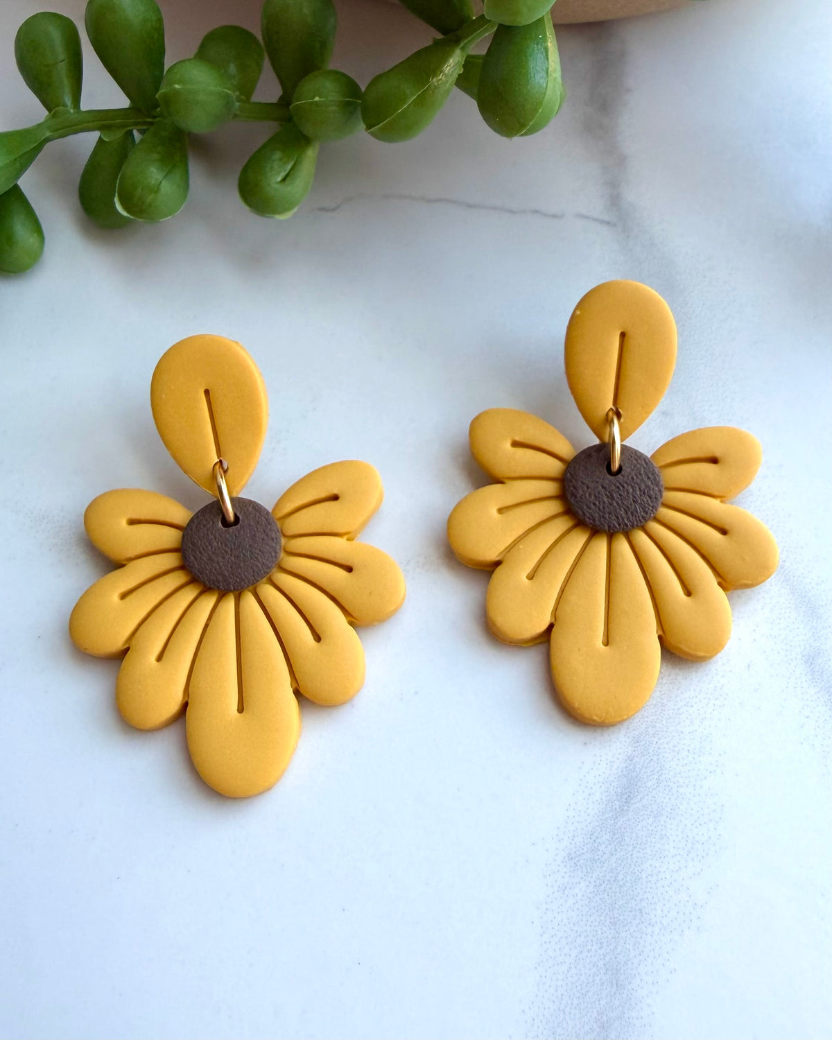 Sunflower Petal Drop Earrings