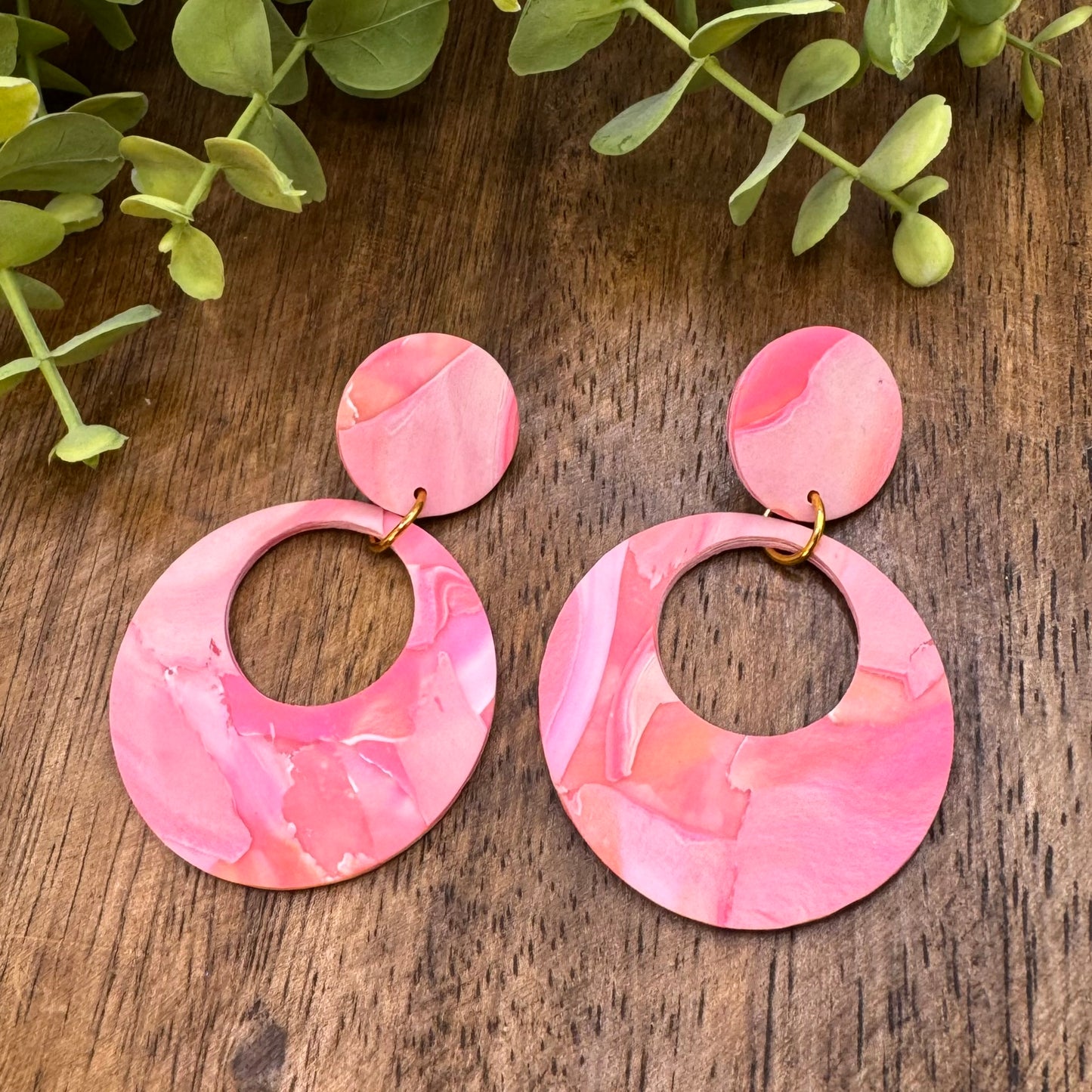 Sunset Circle Dangle Post Earrings