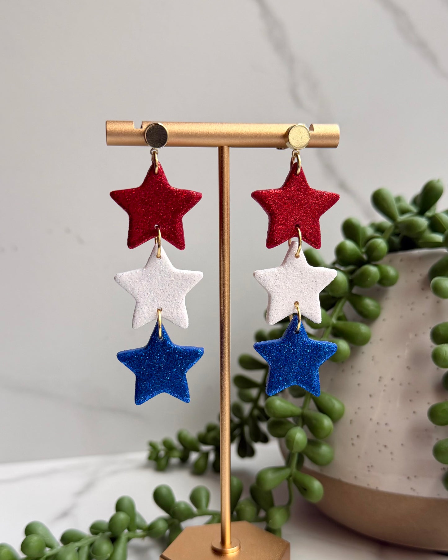 Red, White & Blue Stars Earrings