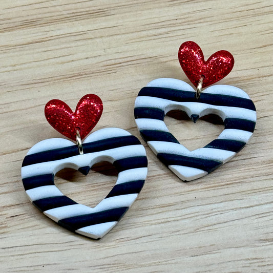 Queen of Hearts Dangle Post Earrings