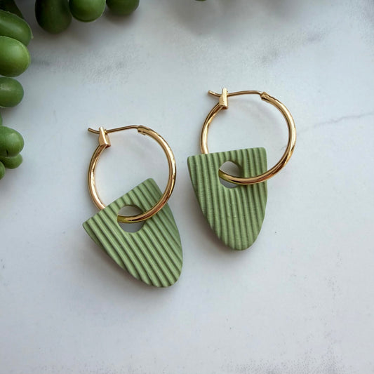 Harvest Charm Hoops (sage)