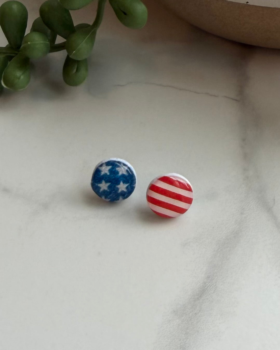 American Flag Post Earrings
