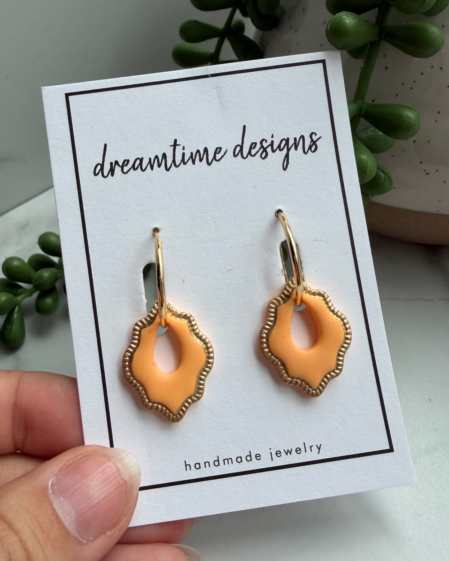 Teardrop Frame Hoop Earrings