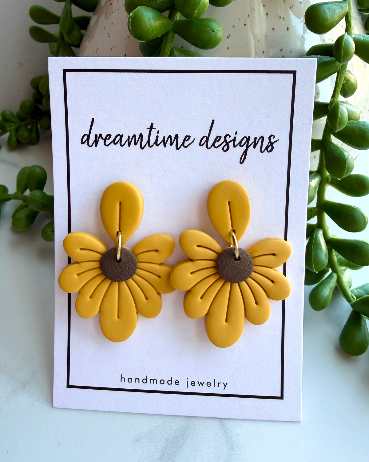 Sunflower Petal Drop Earrings