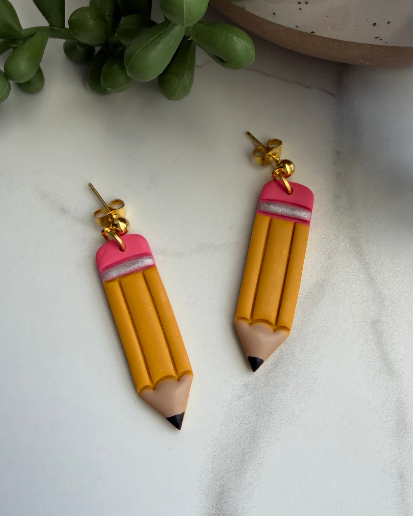 Pencil Dangle Post Earrings