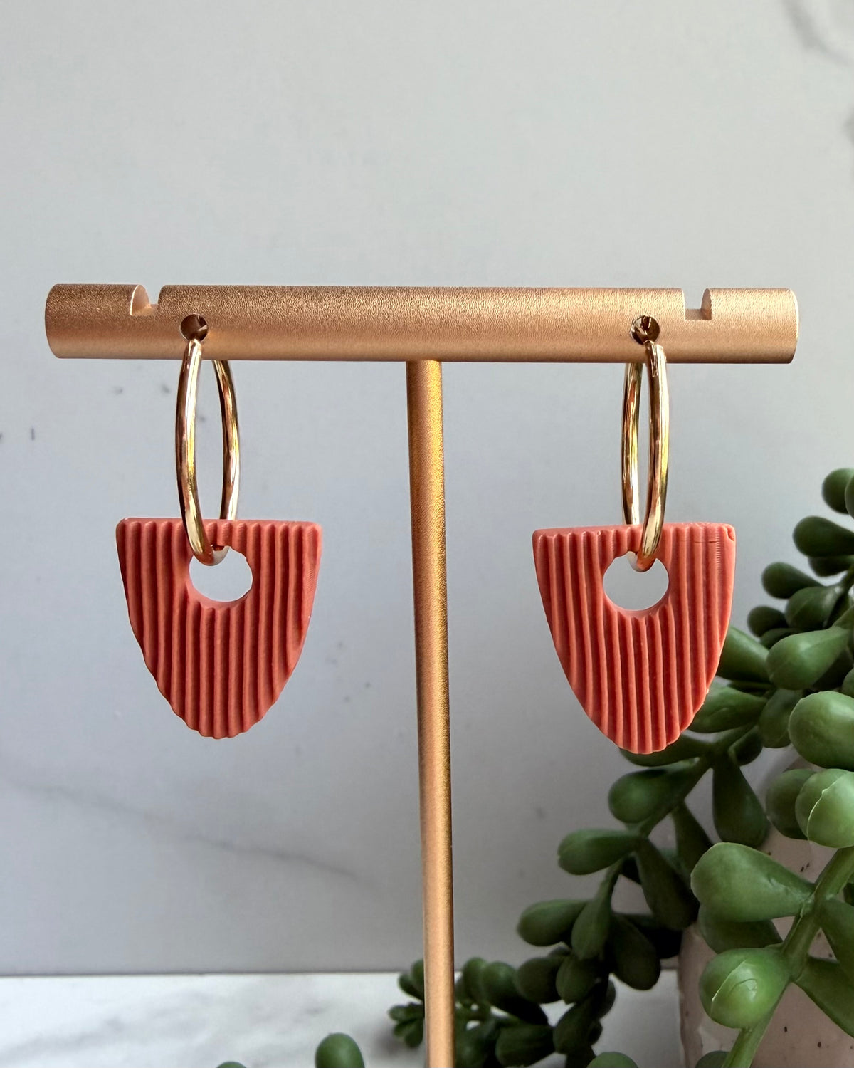 Harvest Charm Hoops (terra cotta)