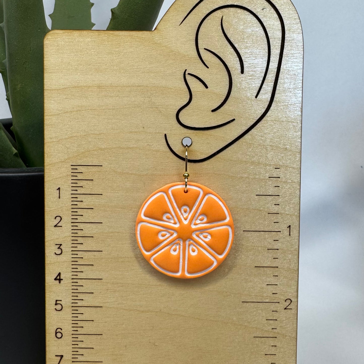 Orange Slice Fishhook Earrings