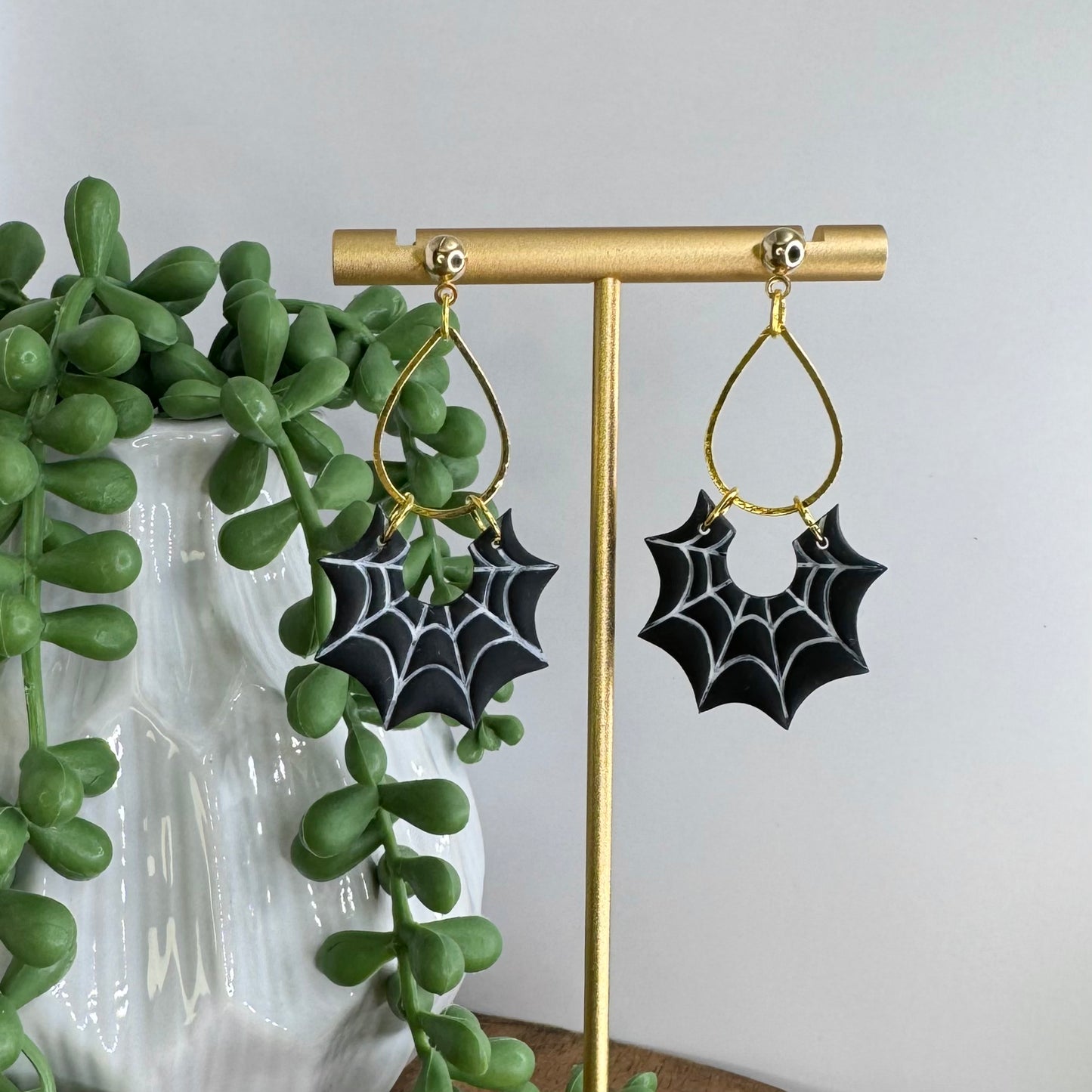 Spider Web Post Dangle Earrings