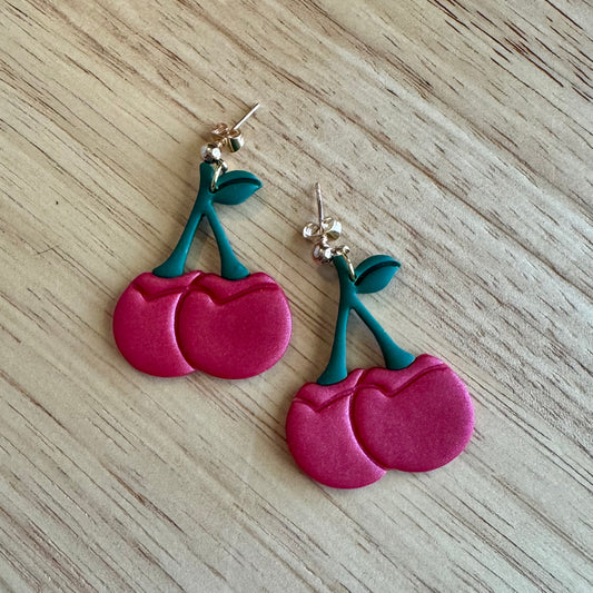 Cherry Dangle Post Earrings