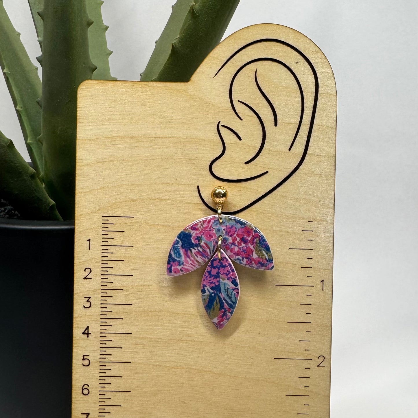 Garden Party Floral Tiered Leaf Post Earrings