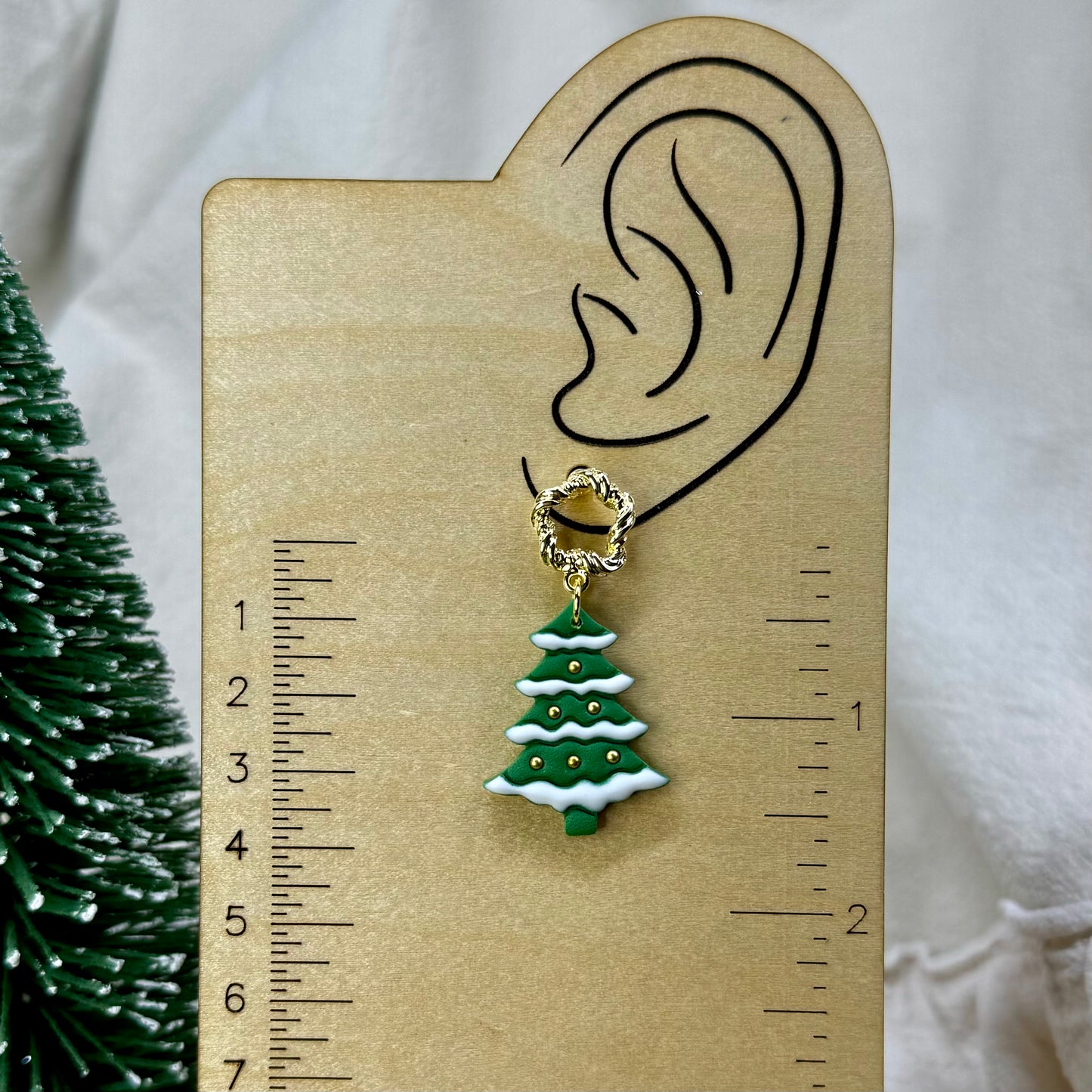 Green Tree Post Earrings