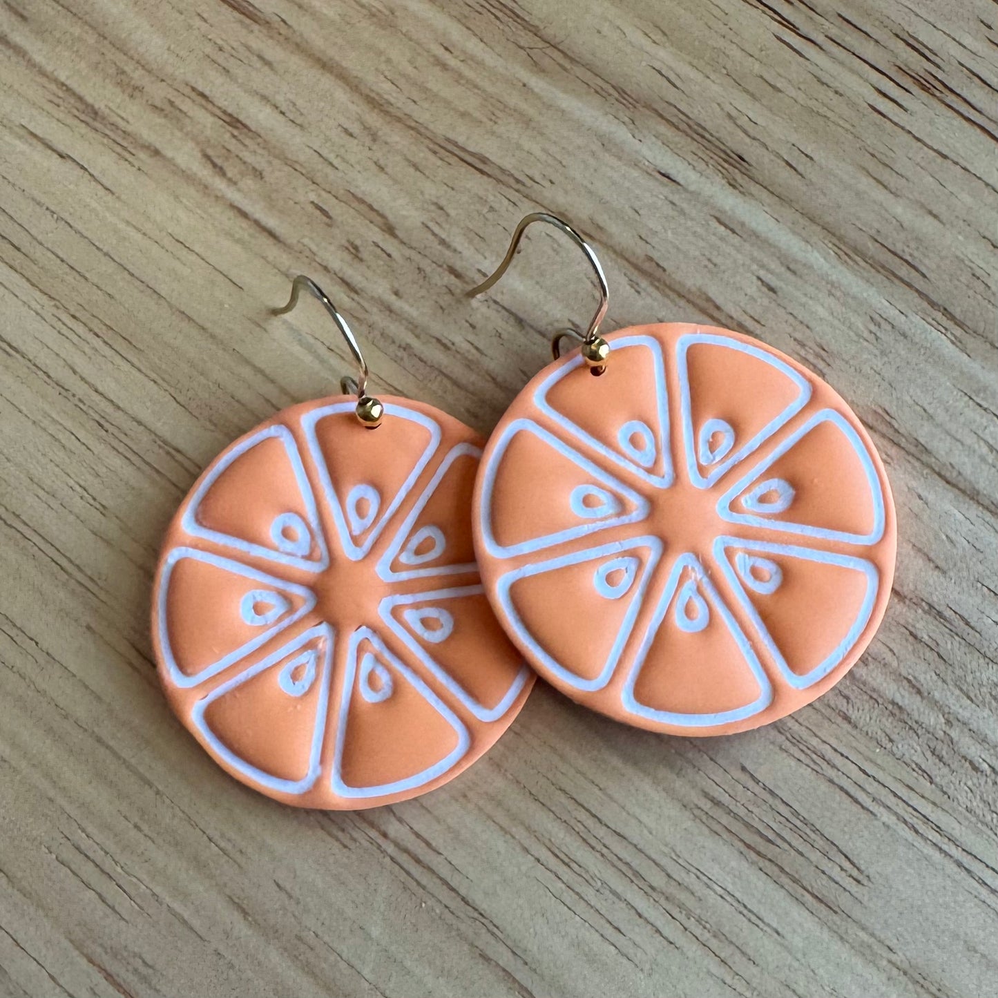 Orange Slice Fishhook Earrings
