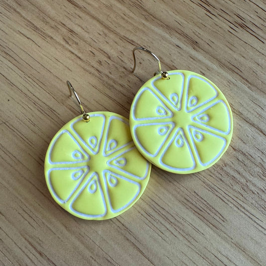 Lemon Slice Fishhook Earrings