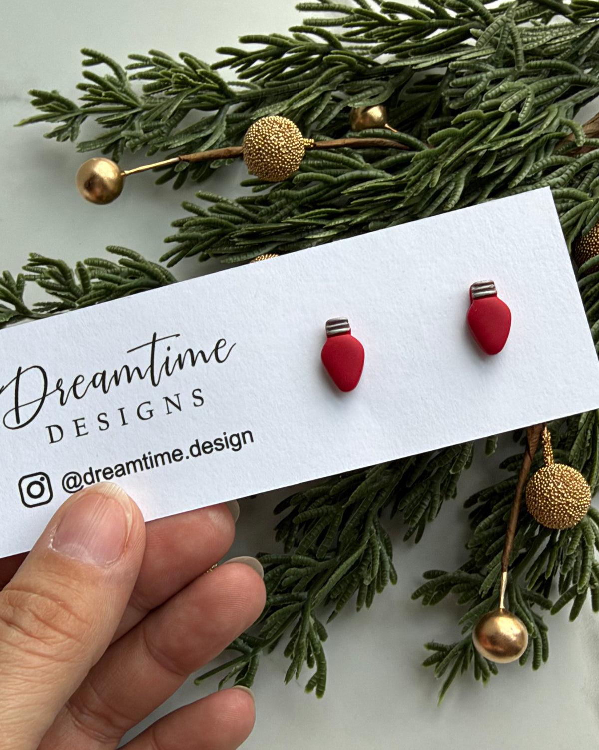 Mini Christmas Bulb Stud Earrings (red)